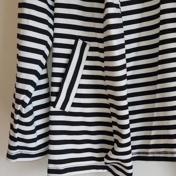 Christopher & Banks Size Large, black and white striped blazer - Picture 4 of 7